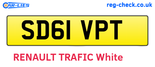 SD61VPT are the vehicle registration plates.