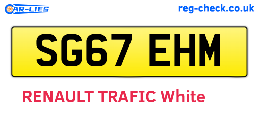 SG67EHM are the vehicle registration plates.