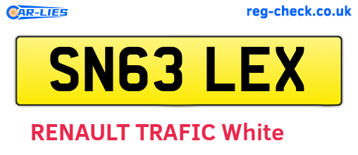 SN63LEX are the vehicle registration plates.