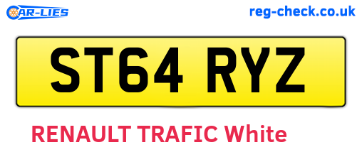 ST64RYZ are the vehicle registration plates.