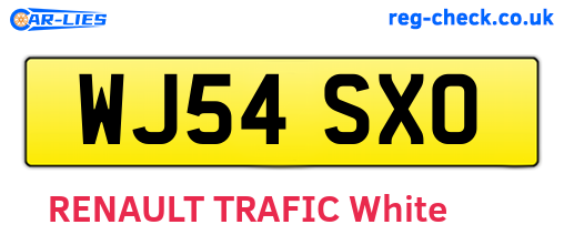 WJ54SXO are the vehicle registration plates.