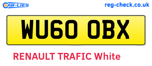 WU60OBX are the vehicle registration plates.