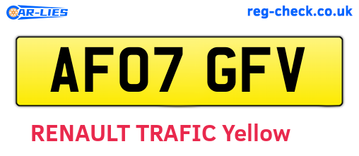 AF07GFV are the vehicle registration plates.