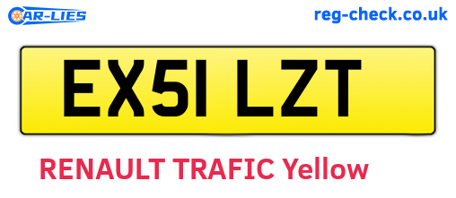 EX51LZT are the vehicle registration plates.