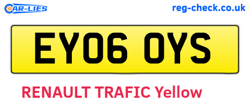 EY06OYS are the vehicle registration plates.