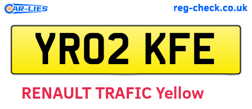 YR02KFE are the vehicle registration plates.