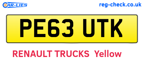 PE63UTK are the vehicle registration plates.