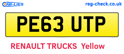 PE63UTP are the vehicle registration plates.