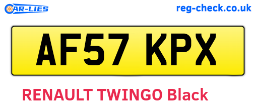 AF57KPX are the vehicle registration plates.