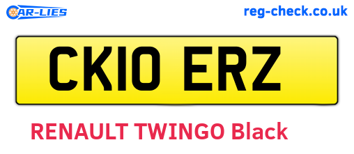 CK10ERZ are the vehicle registration plates.