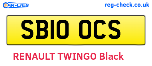 SB10OCS are the vehicle registration plates.
