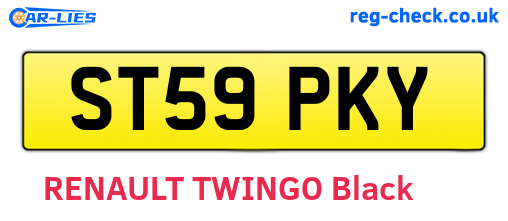 ST59PKY are the vehicle registration plates.