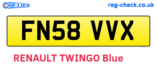 FN58VVX are the vehicle registration plates.