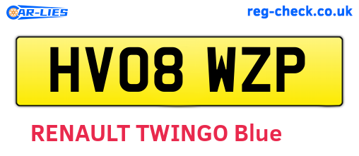 HV08WZP are the vehicle registration plates.