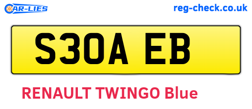 S30AEB are the vehicle registration plates.