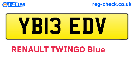 YB13EDV are the vehicle registration plates.