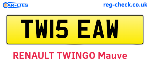 TW15EAW are the vehicle registration plates.