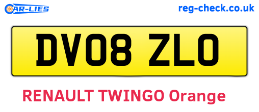 DV08ZLO are the vehicle registration plates.