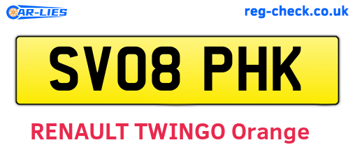 SV08PHK are the vehicle registration plates.
