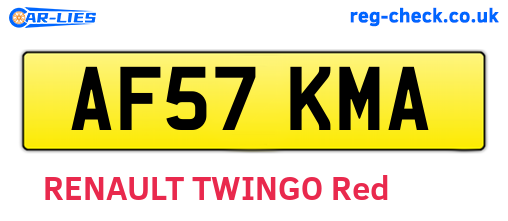 AF57KMA are the vehicle registration plates.