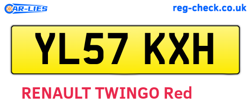 YL57KXH are the vehicle registration plates.