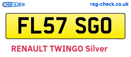 FL57SGO are the vehicle registration plates.