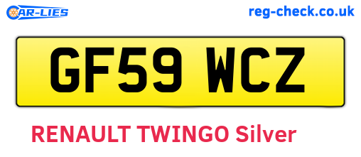 GF59WCZ are the vehicle registration plates.