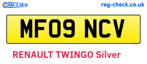 MF09NCV are the vehicle registration plates.
