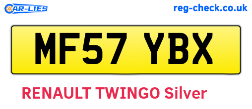 MF57YBX are the vehicle registration plates.