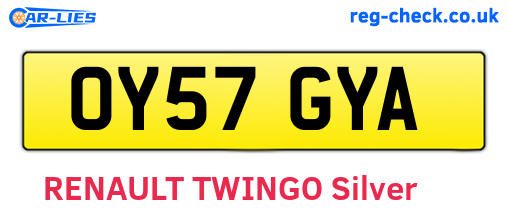 OY57GYA are the vehicle registration plates.