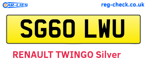 SG60LWU are the vehicle registration plates.