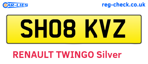 SH08KVZ are the vehicle registration plates.