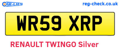 WR59XRP are the vehicle registration plates.