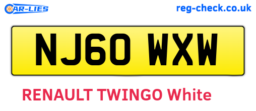 NJ60WXW are the vehicle registration plates.