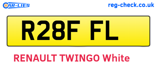R28FFL are the vehicle registration plates.