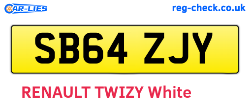SB64ZJY are the vehicle registration plates.