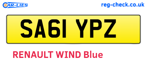 SA61YPZ are the vehicle registration plates.