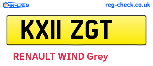KX11ZGT are the vehicle registration plates.