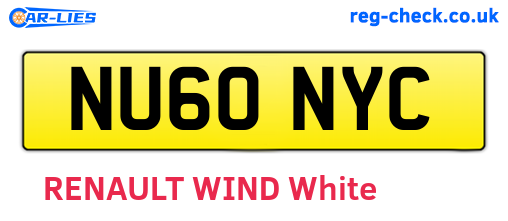 NU60NYC are the vehicle registration plates.
