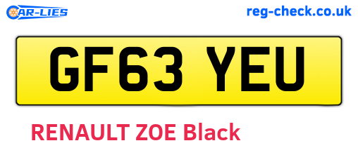 GF63YEU are the vehicle registration plates.