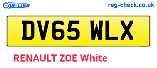 DV65WLX are the vehicle registration plates.