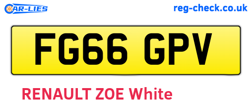 FG66GPV are the vehicle registration plates.