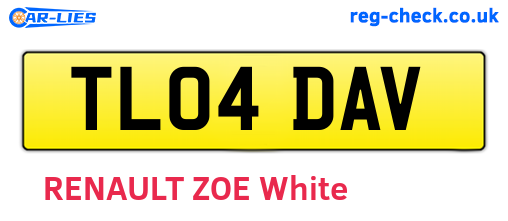 TL04DAV are the vehicle registration plates.
