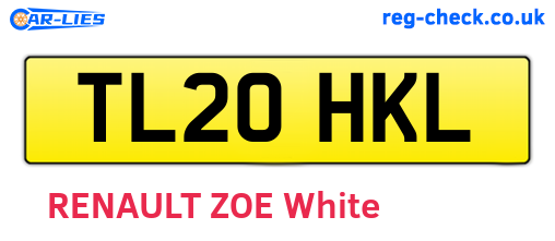 TL20HKL are the vehicle registration plates.
