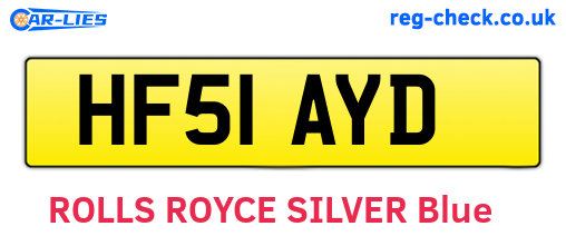 HF51AYD are the vehicle registration plates.