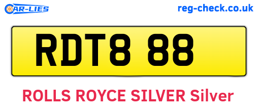 RDT888 are the vehicle registration plates.