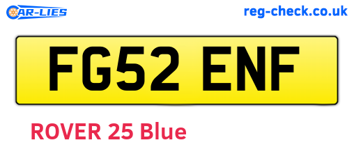 FG52ENF are the vehicle registration plates.