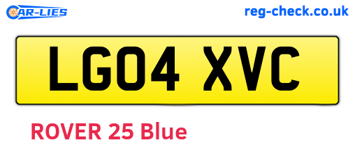 LG04XVC are the vehicle registration plates.