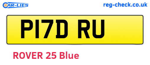 P17DRU are the vehicle registration plates.