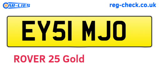 EY51MJO are the vehicle registration plates.